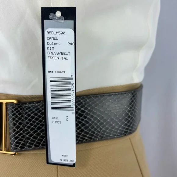 Tahari ASL Women's NWT Tan Kim Silk Pencil Business Career Dress Size 2/C33
